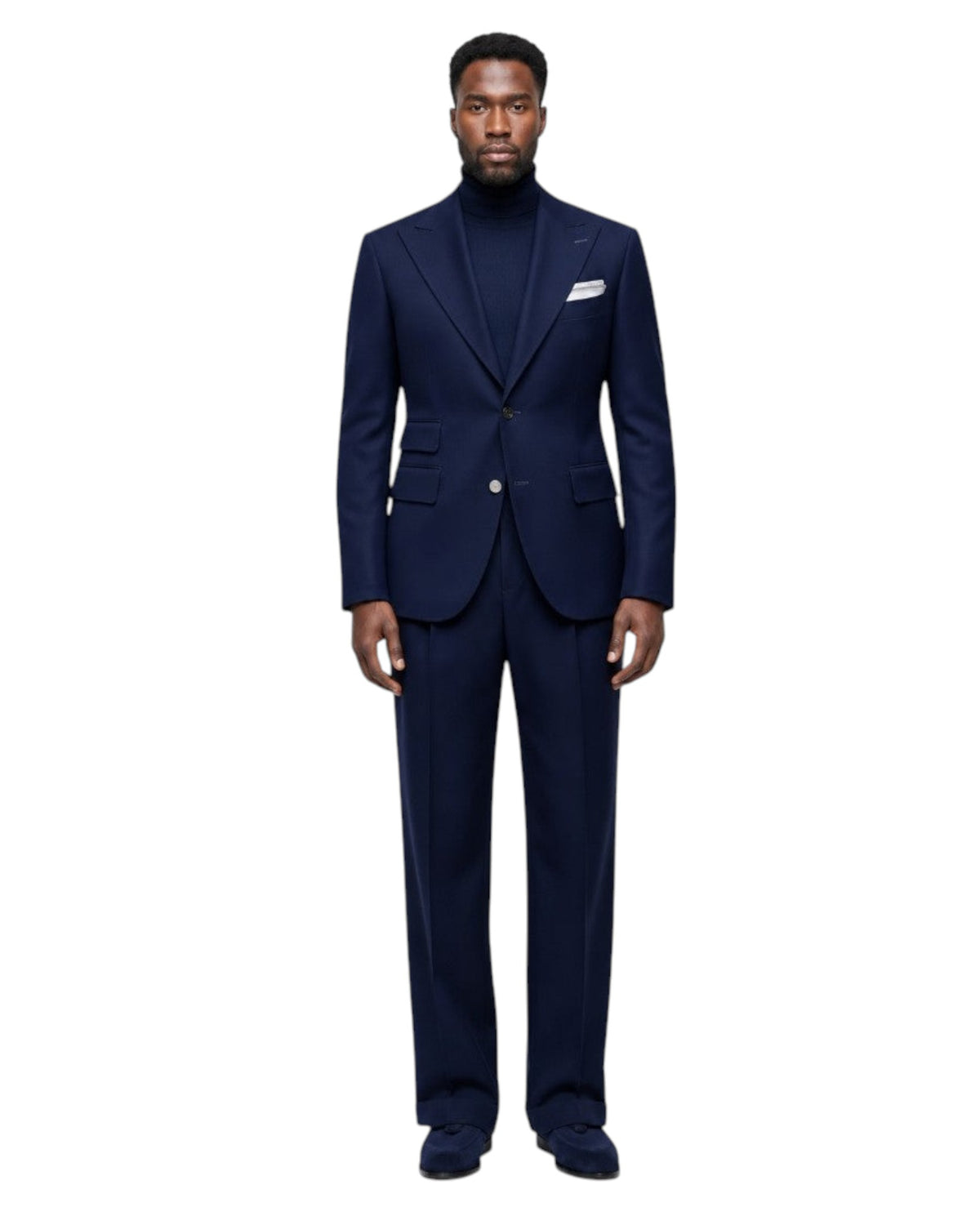 Terry Corbett New York Navy 2 Button Peak lapel Suit