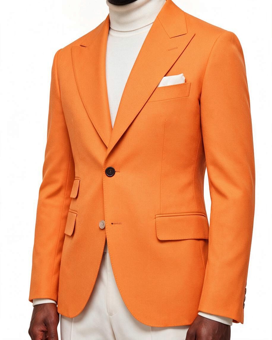 Terry Corbett New York Tailored Single Breasted Orange Blazer