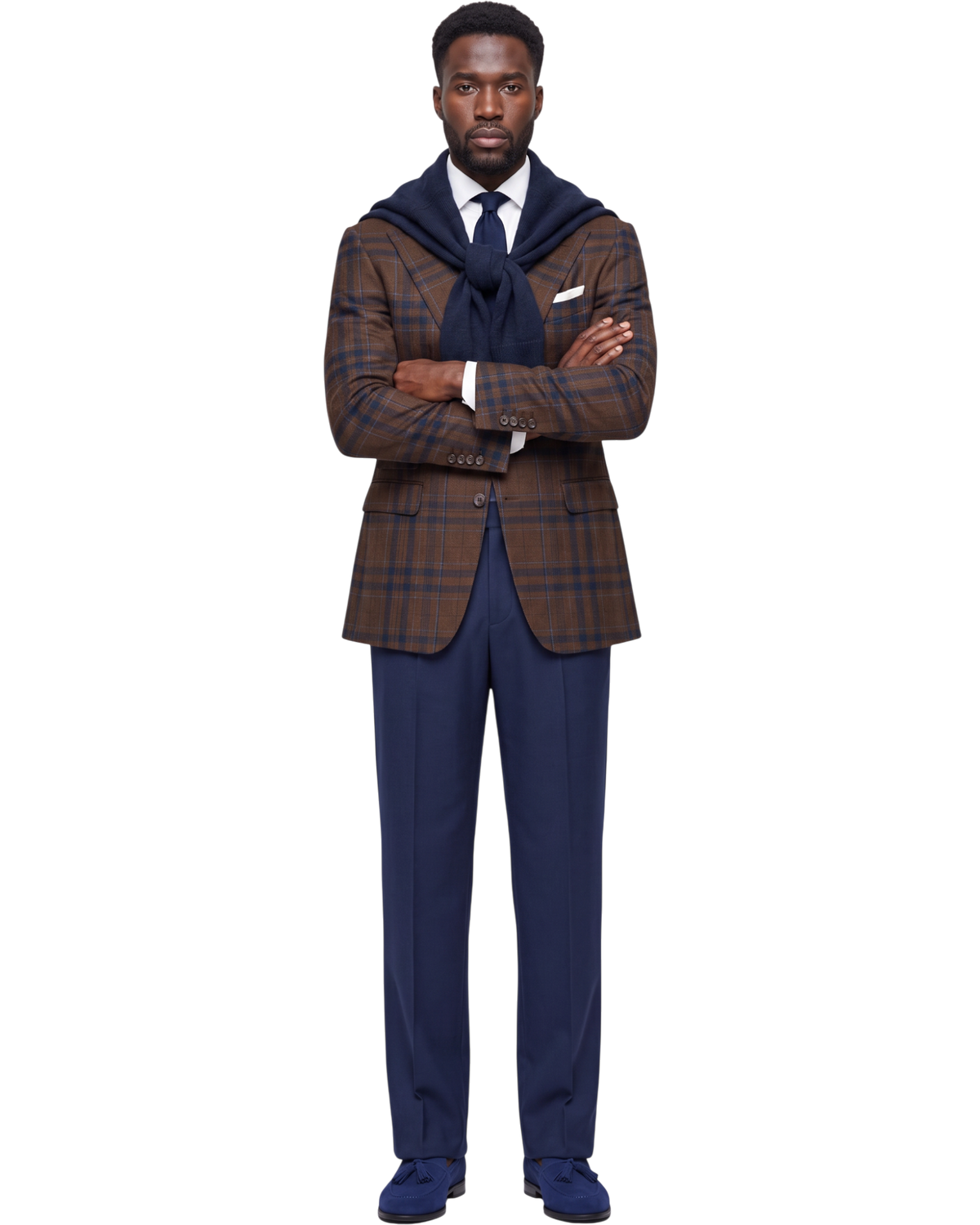 Terry Corbett New York Tailored Plaid Wool Blazer Jacket