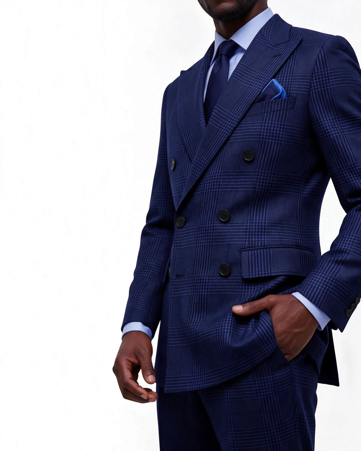 Terry Corbett New York Double Breasted Plaid Suit