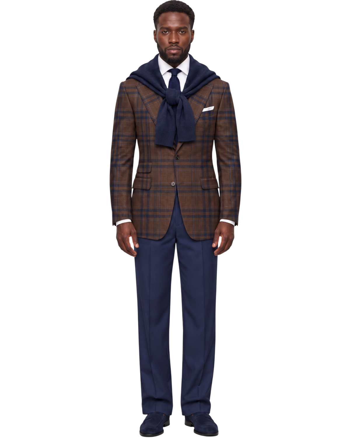 Terry Corbett New York Tailored Plaid Wool Blazer Jacket