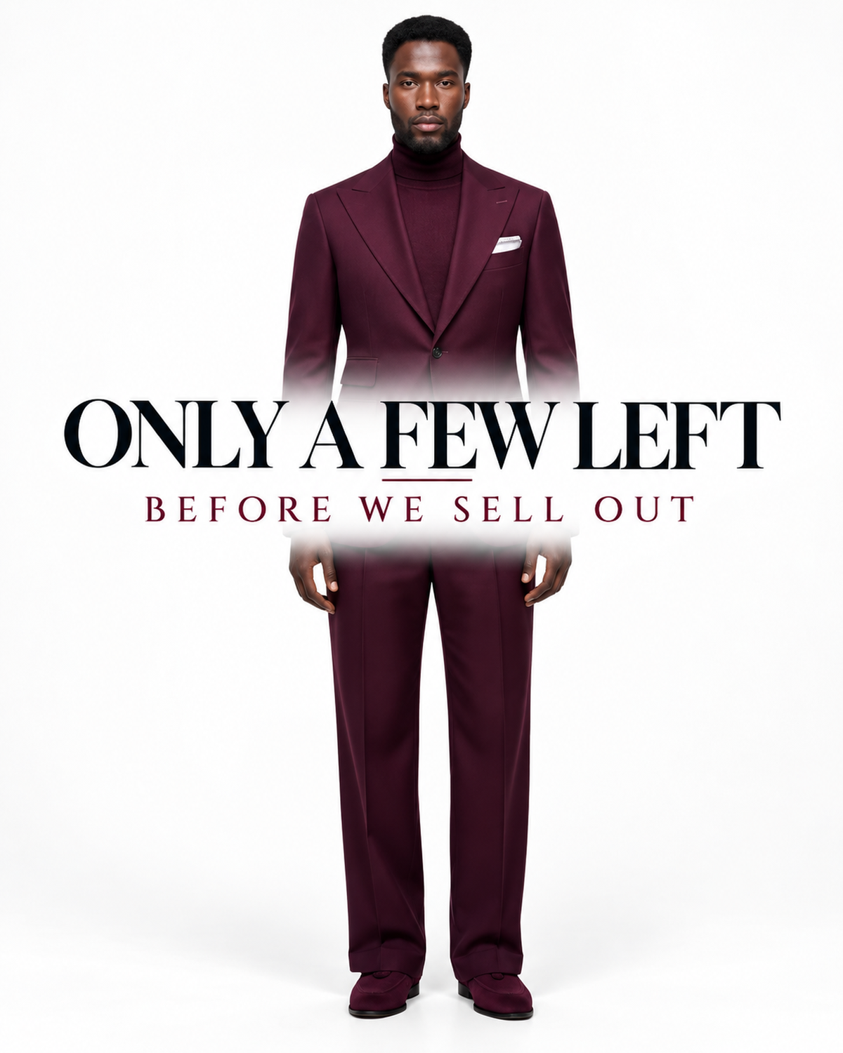 Terry Corbett New York Burgundy 2 Button Peak Lapel Suit