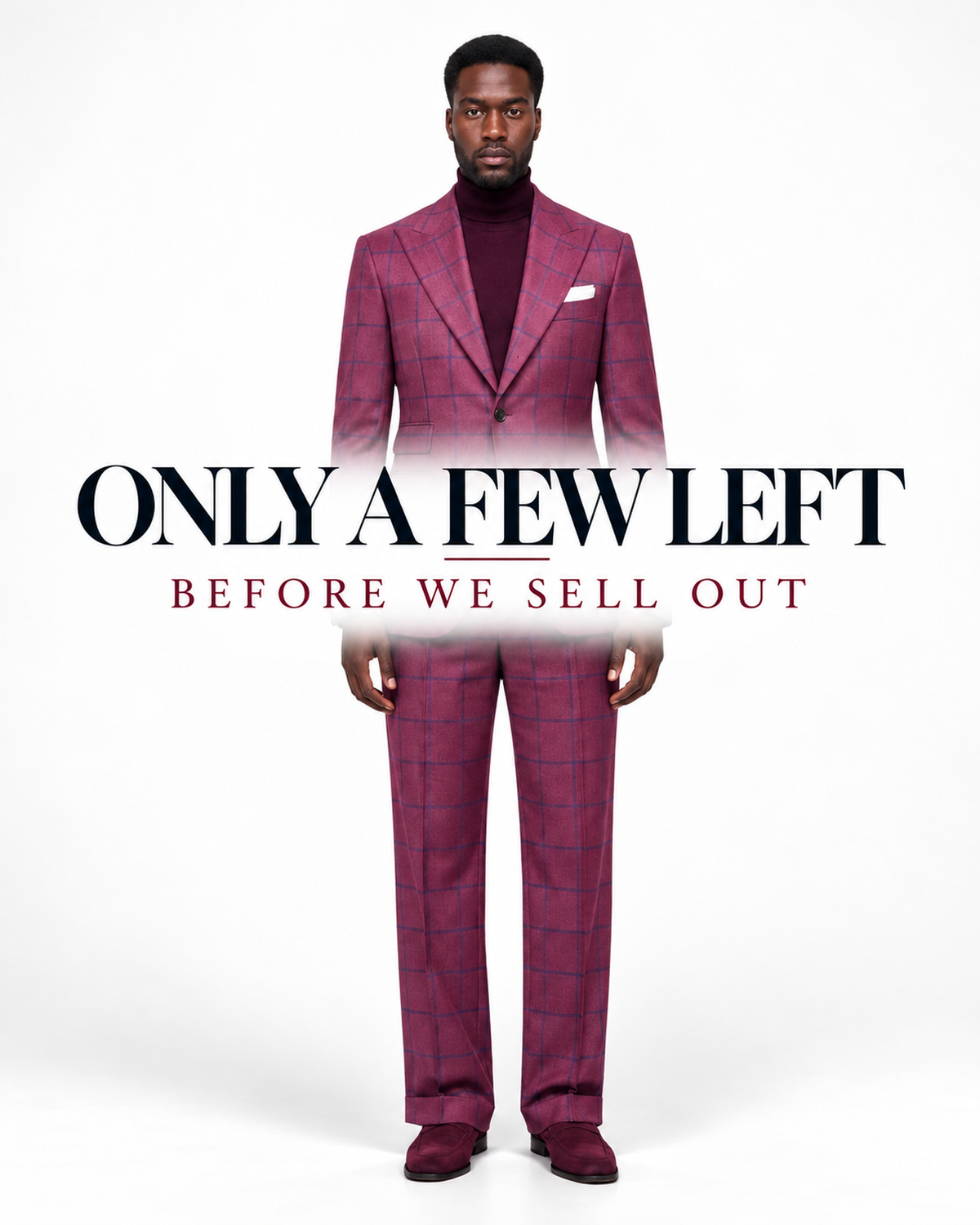 Terry Corbett New York Windowpane 2 Button Peak Lapel Suit