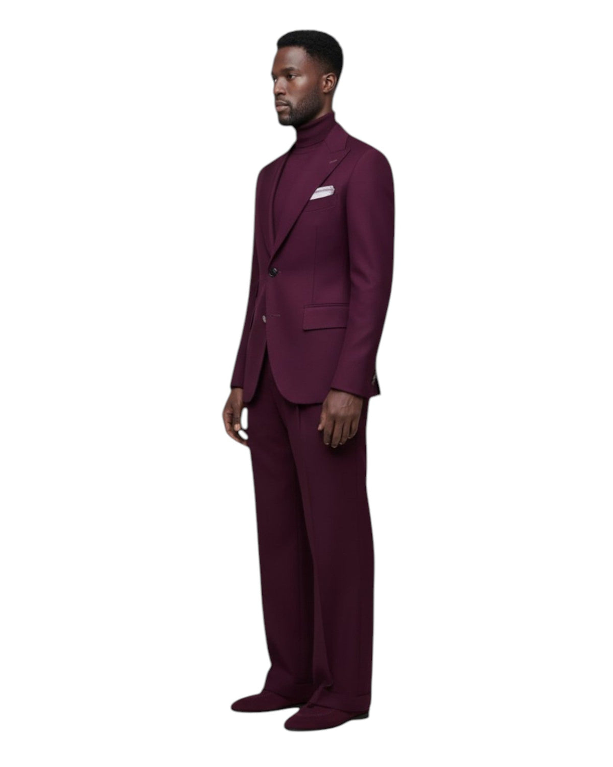 Terry Corbett New York Burgundy 2 Button Peak Lapel Suit