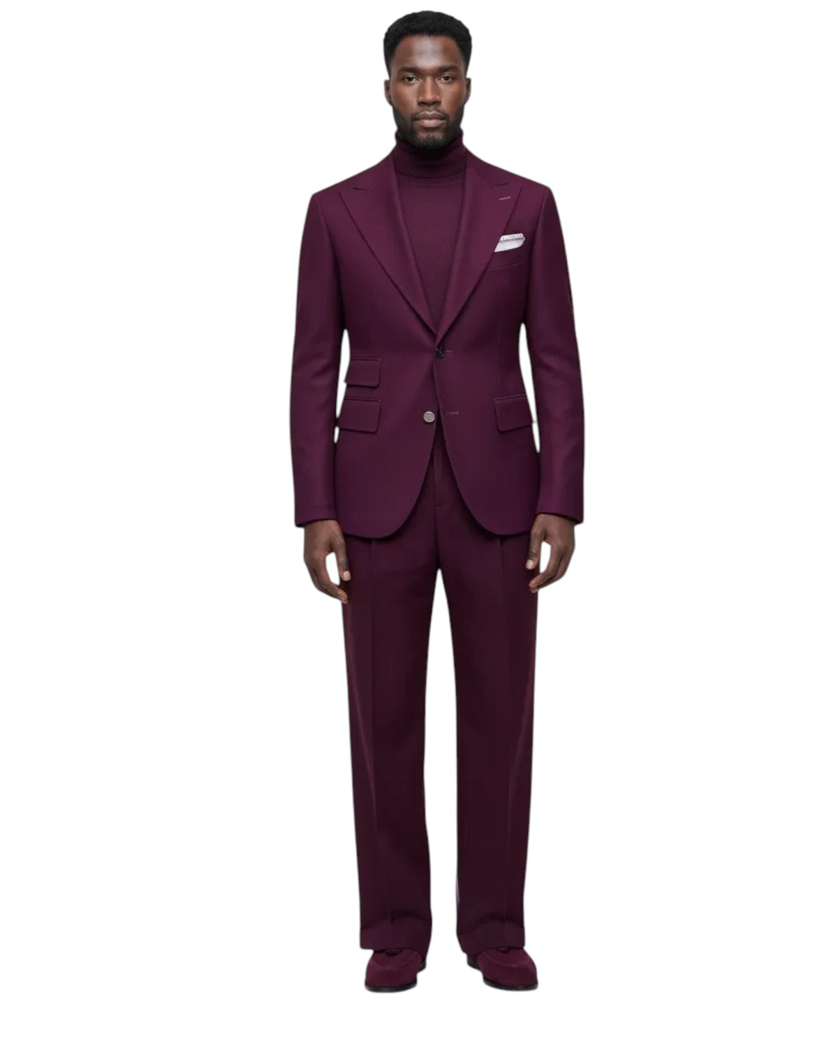 Terry Corbett New York Burgundy 2 Button Peak Lapel Suit