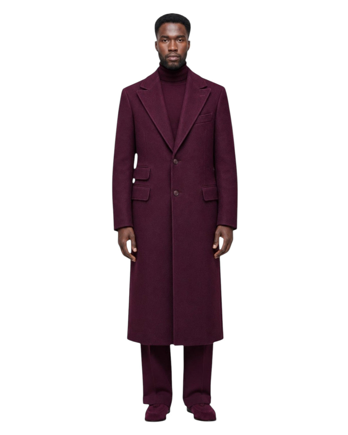 Terry Corbett New York Burgundy Wool Overcoat