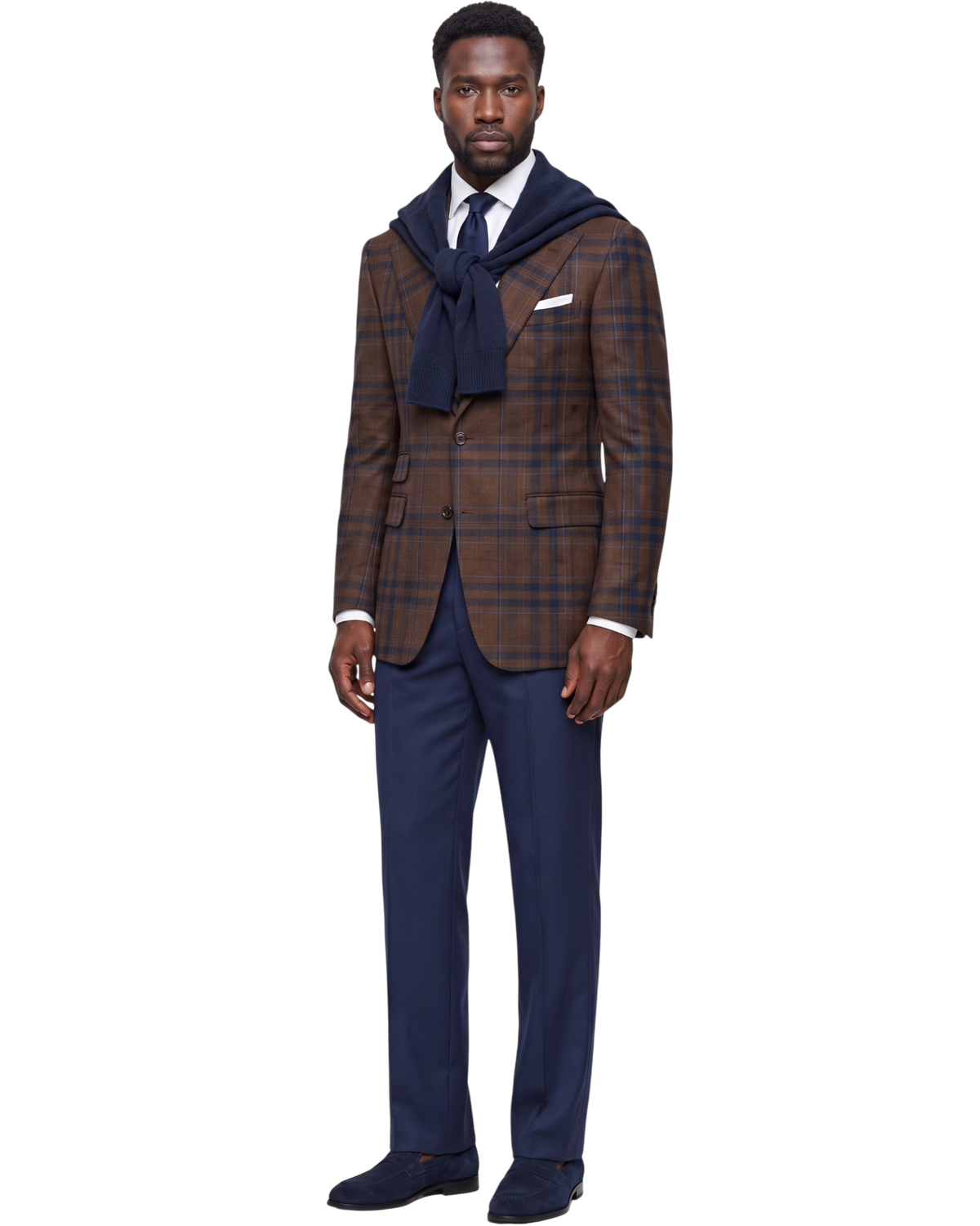 Terry Corbett New York Tailored Plaid Wool Blazer Jacket