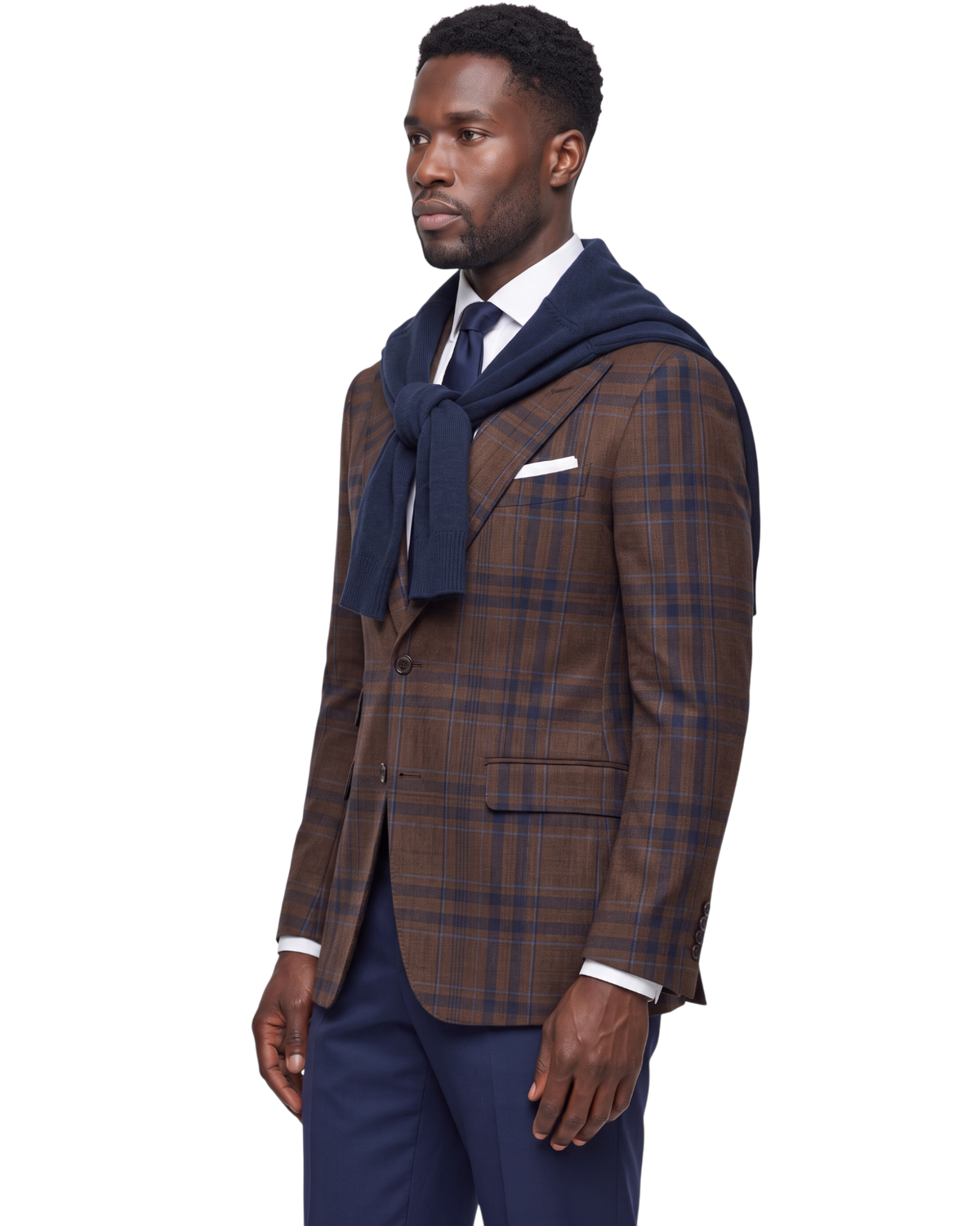 Terry Corbett New York Tailored Plaid Wool Blazer Jacket