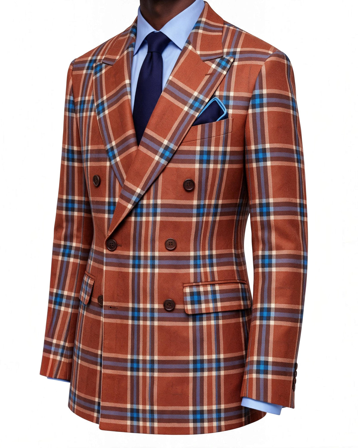 Terry Corbett New York Double Breasted Plaid Suit