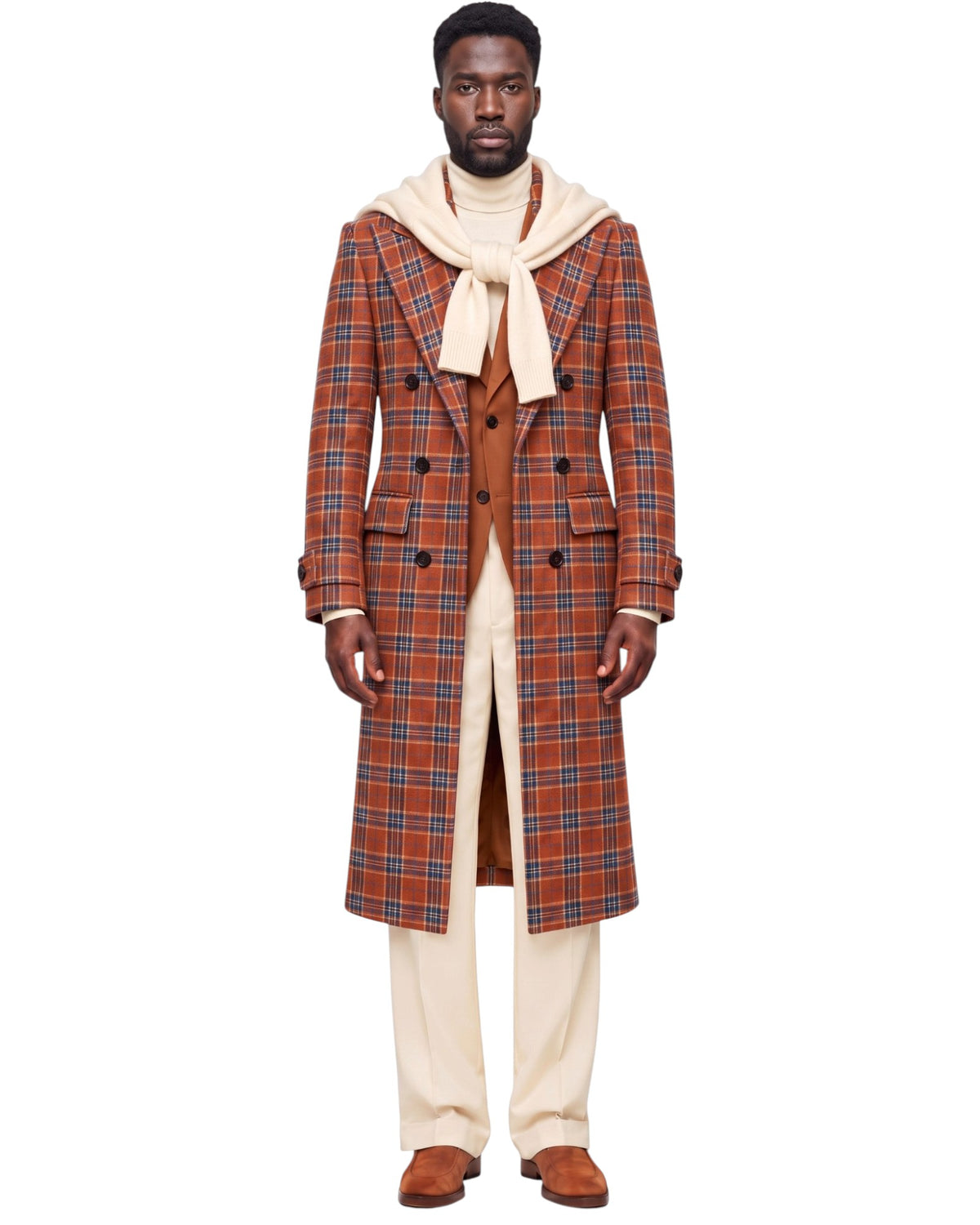 Terry Corbett New York Plaid Wool Travel Coat